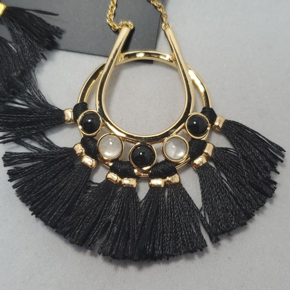 Rebecca minkoff black tassel earrings - Picture 2 of 3
